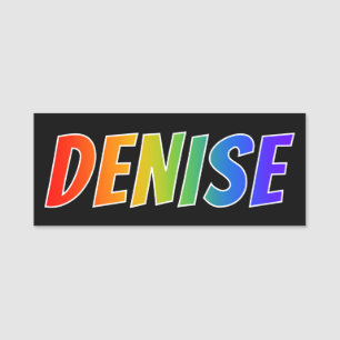 First Name "DENISE": Fun Rainbow Colouring Name Tag