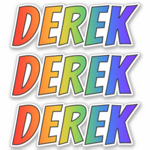 First Name "DEREK" w/ Fun Rainbow Colouring