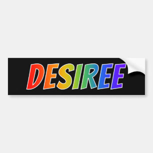 First Name "DESIREE": Fun Rainbow Colouring Bumper Sticker