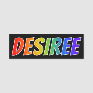 First Name "DESIREE": Fun Rainbow Colouring Name Tag