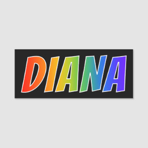 First Name "DIANA": Fun Rainbow Colouring Tag