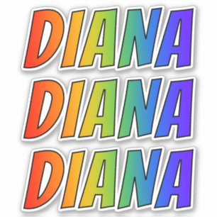 First Name "DIANA" w/ Fun Rainbow Colouring
