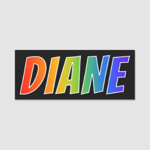 First Name "DIANE": Fun Rainbow Colouring Name Tag
