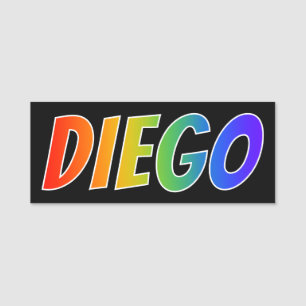First Name "DIEGO": Fun Rainbow Colouring Name Tag