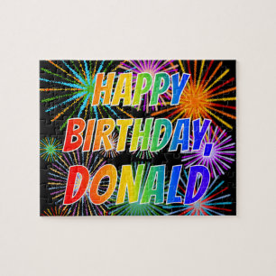 First Name "DONALD", Fun "HAPPY BIRTHDAY" Jigsaw Puzzle
