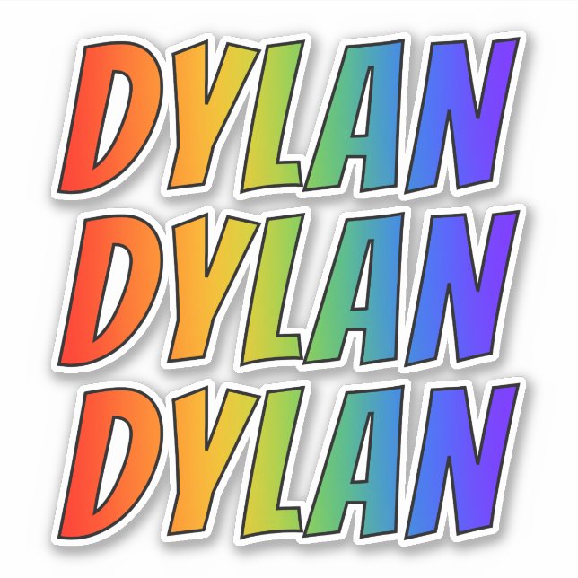 First Name "DYLAN" w/ Fun Rainbow Colouring (Front)