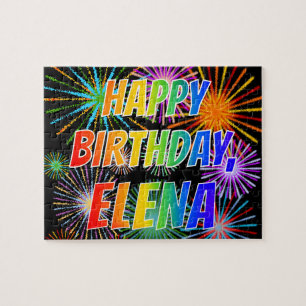 First Name "ELENA", Fun "HAPPY BIRTHDAY" Jigsaw Puzzle