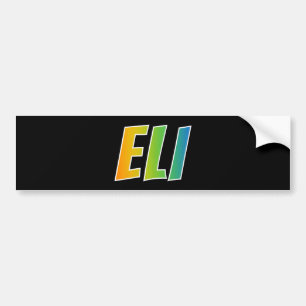 First Name "ELI": Fun Rainbow Colouring Bumper Sticker