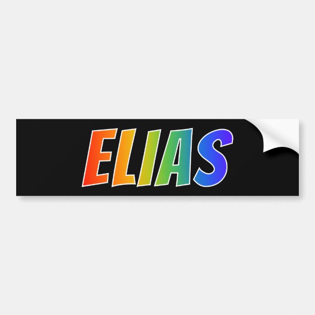 First Name "ELIAS": Fun Rainbow Colouring Bumper Sticker (Front)