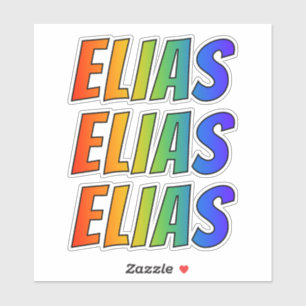 First Name "ELIAS" w/ Fun Rainbow Colouring
