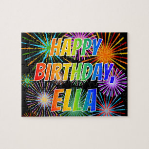 First Name "ELLA", Fun "HAPPY BIRTHDAY" Jigsaw Puzzle