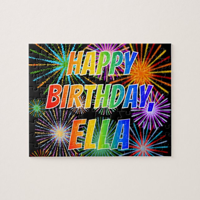 First Name "ELLA", Fun "HAPPY BIRTHDAY" Jigsaw Puzzle (Horizontal)