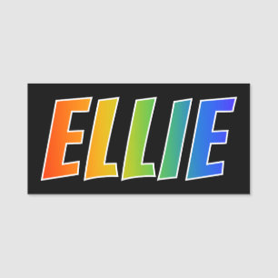 First Name "ELLIE": Fun Rainbow Colouring Name Tag