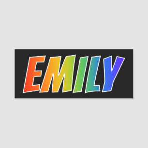 First Name "EMILY": Fun Rainbow Colouring Tag