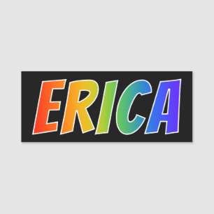 First Name "ERICA": Fun Rainbow Colouring Tag