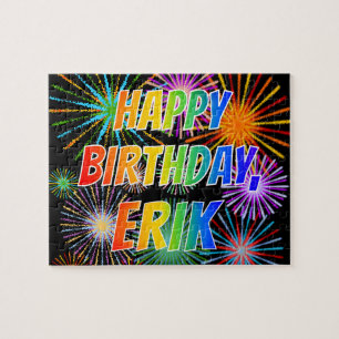 First Name "ERIK", Fun "HAPPY BIRTHDAY" Jigsaw Puzzle