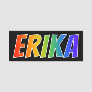 First Name "ERIKA": Fun Rainbow Colouring Tag