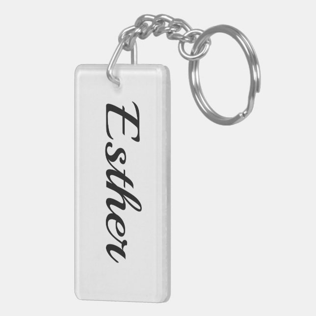 first name Esther black and white Key Ring (Back Right)