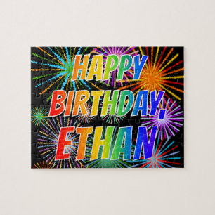 First Name "ETHAN", Fun "HAPPY BIRTHDAY" Jigsaw Puzzle