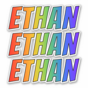 First Name "ETHAN" w/ Fun Rainbow Colouring