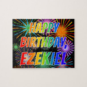 First Name "EZEKIEL", Fun "HAPPY BIRTHDAY" Jigsaw Puzzle
