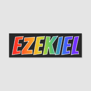First Name "EZEKIEL": Fun Rainbow Colouring Name Tag