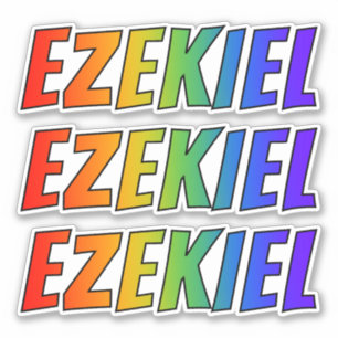 First Name "EZEKIEL" w/ Fun Rainbow Colouring