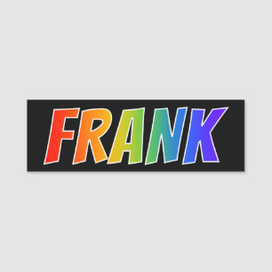 First Name "FRANK": Fun Rainbow Colouring Name Tag