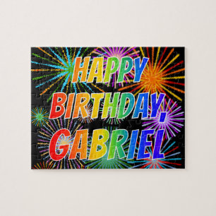 First Name "GABRIEL", Fun "HAPPY BIRTHDAY" Jigsaw Puzzle