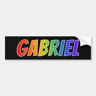 First Name "GABRIEL": Fun Rainbow Colouring Bumper Sticker