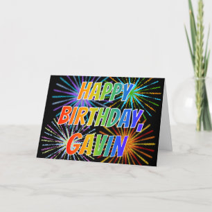 First Name "GAVIN" Fun "HAPPY BIRTHDAY" Card