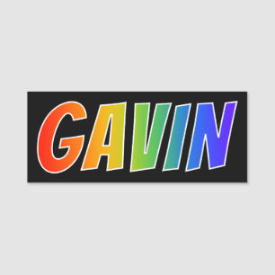 First Name "GAVIN": Fun Rainbow Colouring Name Tag