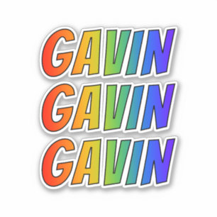 First Name "GAVIN" w/ Fun Rainbow Colouring