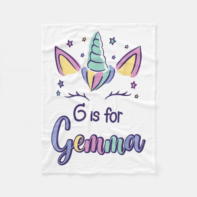 First Name Gemma D G Is For Gemma  Fleece Blanket (Front)