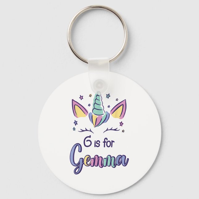 First Name Gemma D G Is For Gemma  Key Ring (Front)