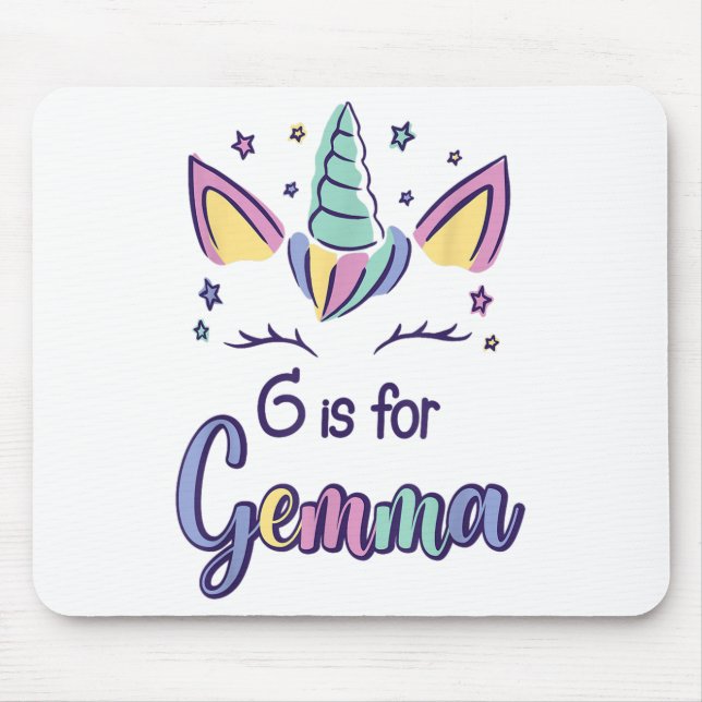 First Name Gemma D G Is For Gemma  Mouse Mat (Front)