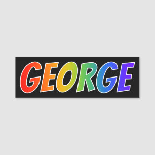 First Name "GEORGE": Fun Rainbow Colouring Tag