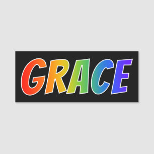 First Name "GRACE": Fun Rainbow Colouring Name Tag