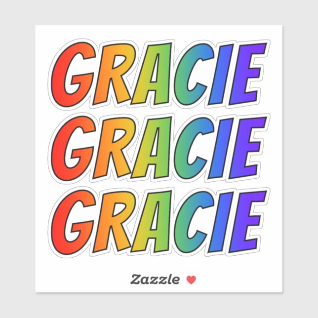 First Name "GRACIE" w/ Fun Rainbow Colouring (Sheet)