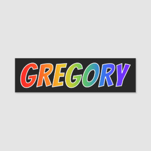 First Name "GREGORY": Fun Rainbow Colouring Tag