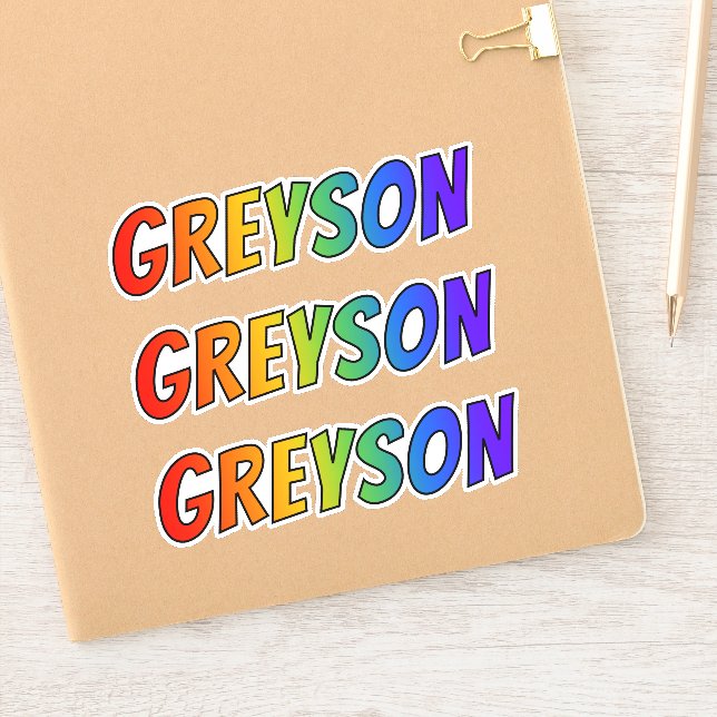 First Name "GREYSON" w/ Fun Rainbow Colouring (Notebook)