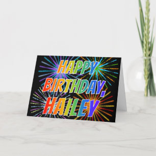 First Name "HAILEY" Fun "HAPPY BIRTHDAY" Card