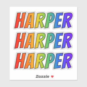 First Name "HARPER" w/ Fun Rainbow Colouring
