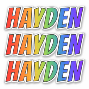 First Name "HAYDEN" w/ Fun Rainbow Colouring