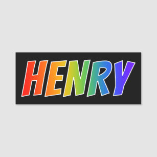 First Name "HENRY": Fun Rainbow Colouring Name Tag