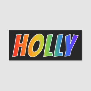 First Name "HOLLY": Fun Rainbow Colouring Name Tag