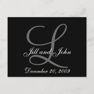 First Name Initial Monogram Save the Date Postcard