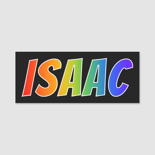First Name "ISAAC": Fun Rainbow Colouring Tag (Front)