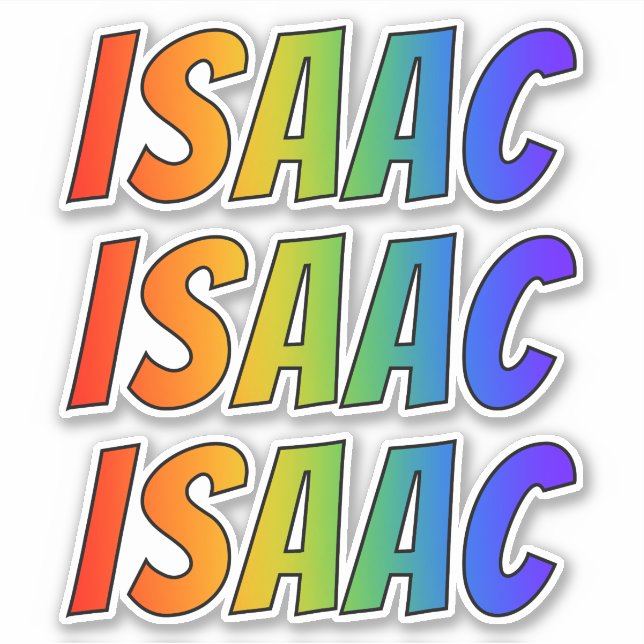 First Name "ISAAC" w/ Fun Rainbow Colouring (Front)