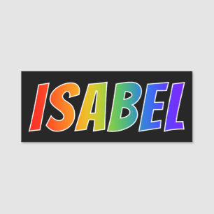 First Name "ISABEL": Fun Rainbow Colouring Tag